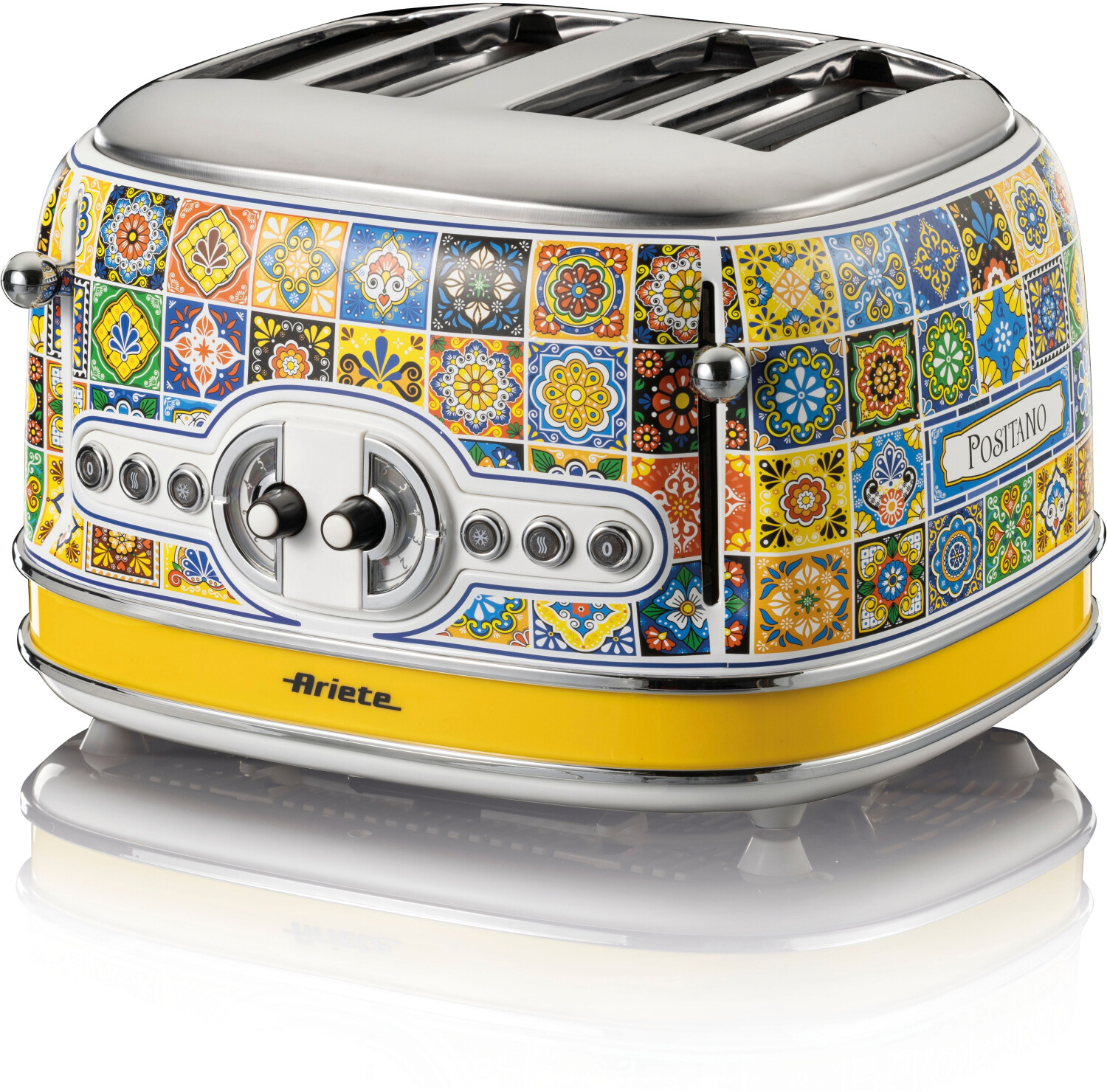 توستر چهار شیار آریته ایتالیا مدل Ariete Vintage 01560 - نقاشی مدیترانه - عملکرد چندگانه